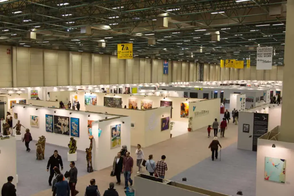 Large art trade show in a conference call were patrons can find local artists