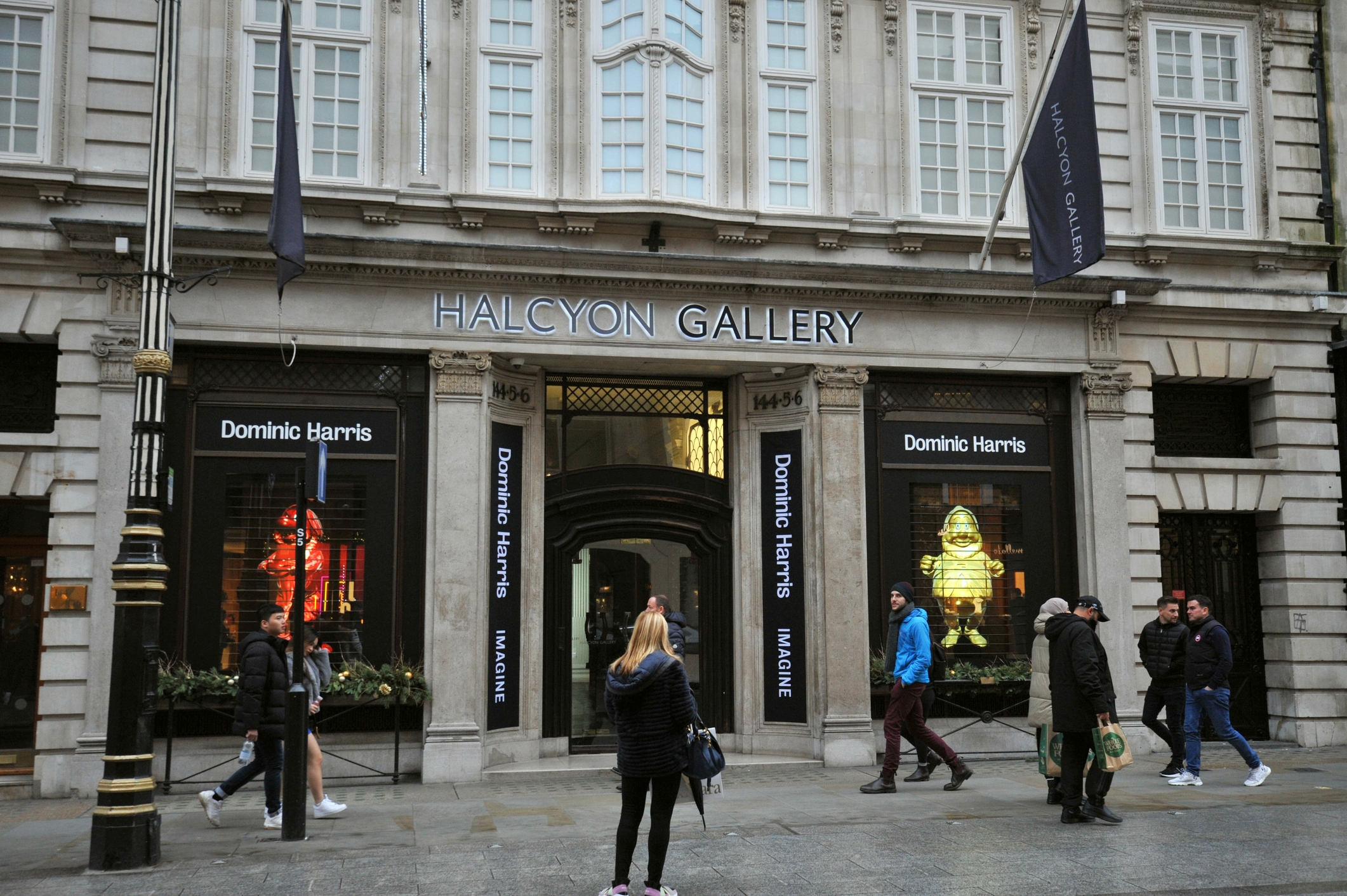People outside Halcyon, one of the must-see London art galleries