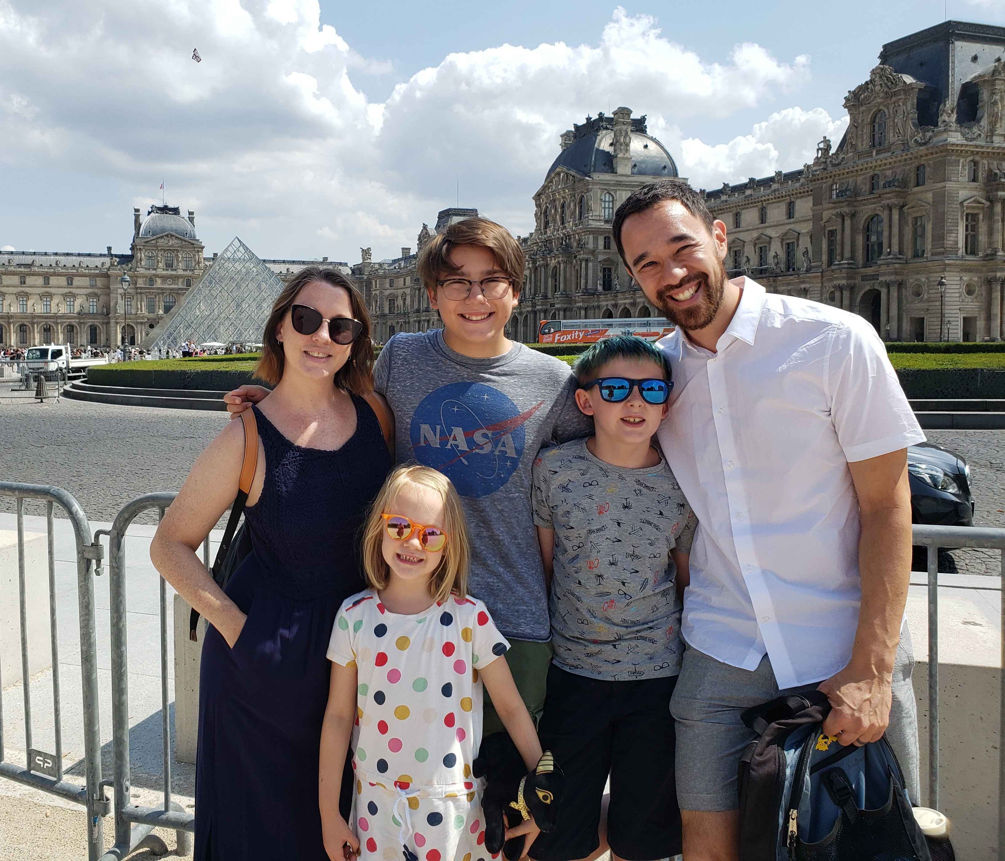 Our family at The Louvre Museum